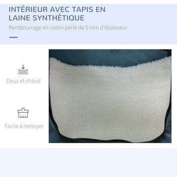 Sac de transport pliable pour chien chat - 2 poignées, 3 portes - dim. 69L x 51l x 51H cm - acier polyester bleu 5