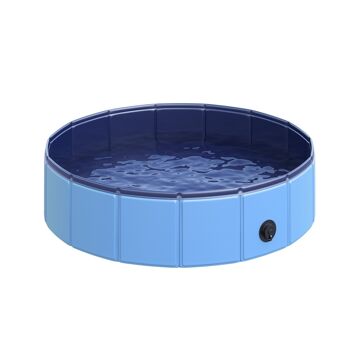 Piscine pour chien bassin PVC pliable anti-glissant facile à nettoyer diamètre 80 hauteur 20 cm bleu 1