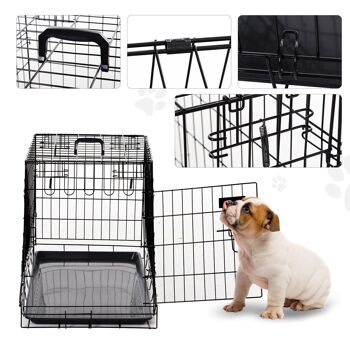 Cage de transport pour chien taille L dim. 76L x 48l x 55H cm métal noir 5