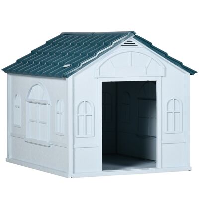 Maisonette design dog house - size 65L x 75W x 63H cm - PP blue white