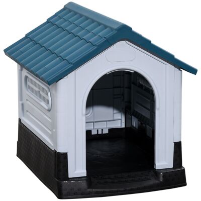 Dog house - dim. 64L x 57W x 66H cm - PP blue white