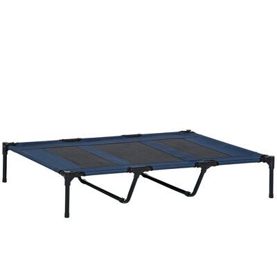 Bed on legs XXL for dog cat animal camp bed raised bed Oxford textilene micro-perforated dim. 122L x 92W x 23H cm blue