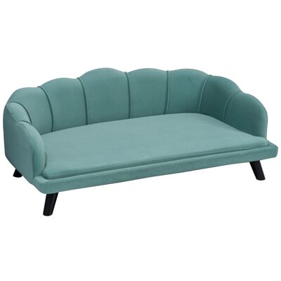 Sofa dog bed for dog cat contemporary design shell dim. 98L x 60W x 35H cm soft cushion green velvet