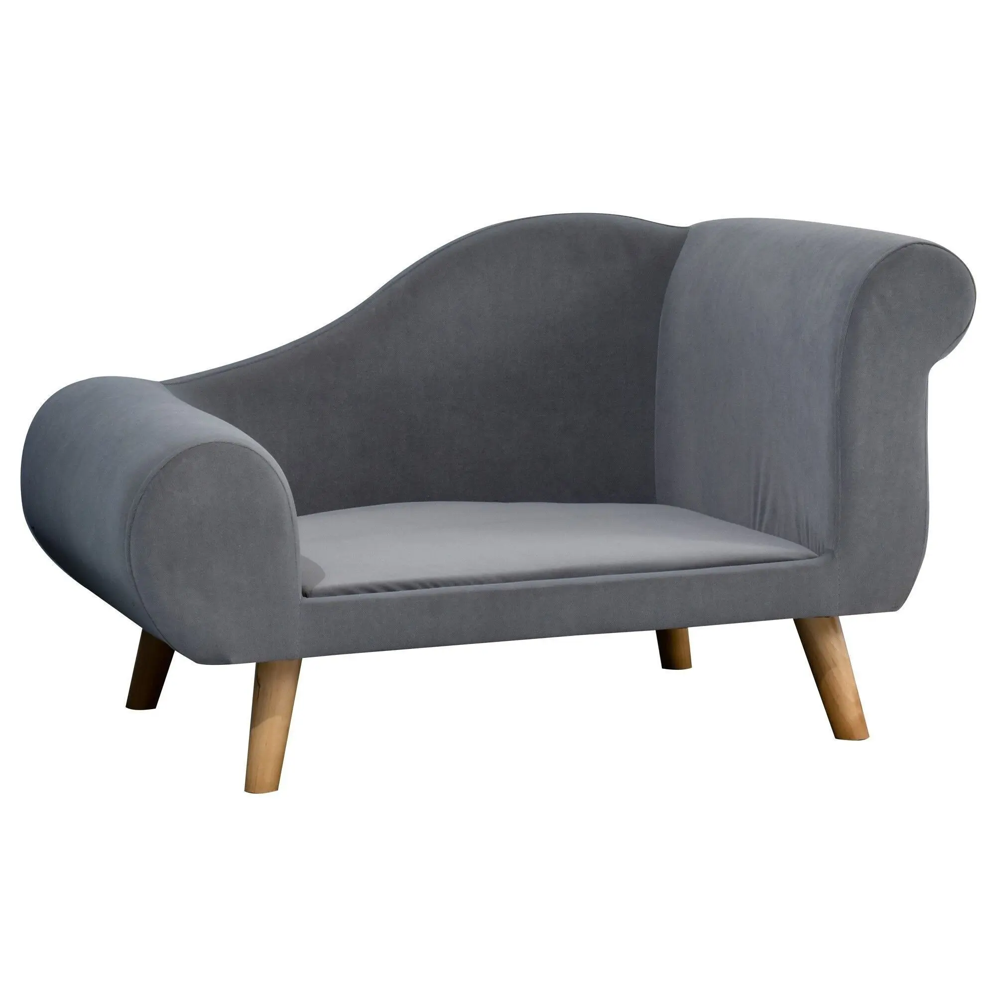 PawHut Hundesofa Im Skandinavischen Design – Mit Weichem, Abnehmbarem Kissen, Massivholz-Füßen, 100 X 62 X 32 Cm, Entenblau – Für Kleine Hunde Bis 55 Cm & Alle Katzen