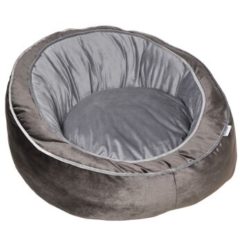 PawHut Panier pour chien lit pour animaux de compagnie velours hollandais coton PP gris 1