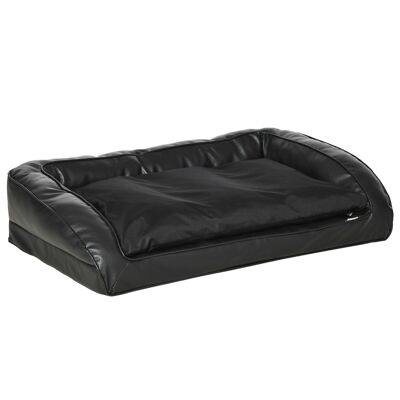 Basket dog bed machine washable removable cushion non-slip bottom synthetic coating great comfort black