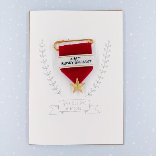 Embroidered Medal – a bit bloody brilliant