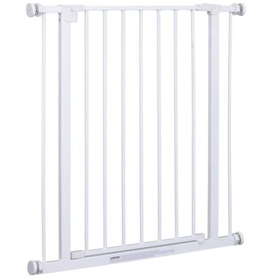 Barrera de seguridad longitud regulable medidas 76-82W x 76H cm sin taladrar metal plástico blanco