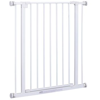 Barrière de sécurité longueur réglable dim. 76-82l x 76H cm sans perçage métal plastique blanc 1