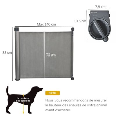 Barriera di sicurezza Barriera automatica retrattile per animali Dim. 1,4L x 0,88H m rete in alluminio PVC