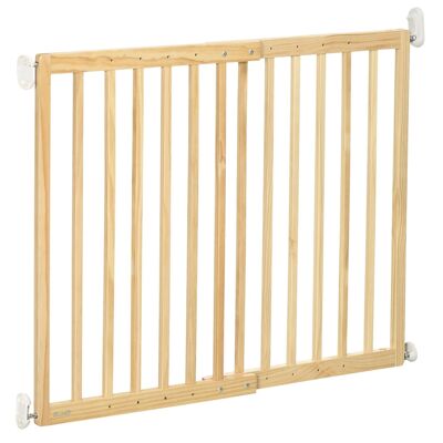 Barrera de seguridad para mascotas - longitud ajustable de 60,5 a 102 cm - puerta con cerradura, apertura bidireccional - madera de pino