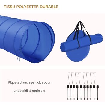 Agility sport pour chiens équipement complet obstacle, tunnel, slalom, zone repos + sac de transport bleu jaune 5