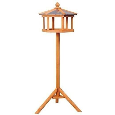 Feeder on foot birdhouse with tray wooden bird station for outdoor 113 cm