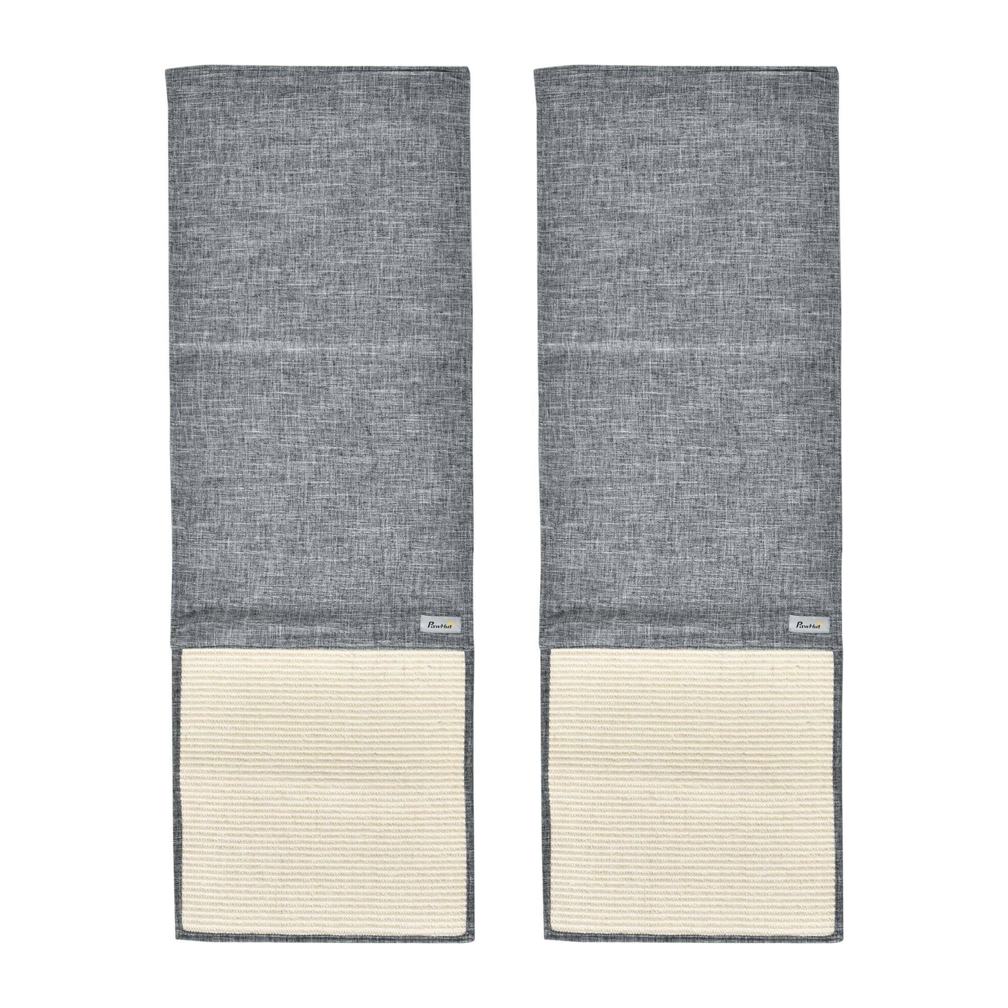 Juego de 2 alfombrillas rascadoras para gatos rascador de sisal para sofá, suelo o pared Dim. 130L x 45L cm gris