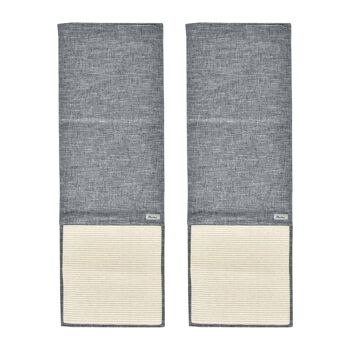 Lot de 2 tapis griffoir chat grattoir chat en sisal grattoir de canapé, sol ou mur dim. 130L x 45l cm gris 1