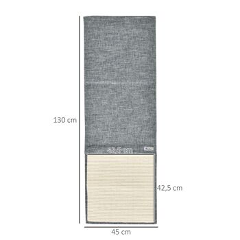 Lot de 2 tapis griffoir chat grattoir chat en sisal grattoir de canapé, sol ou mur dim. 130L x 45l cm gris 3