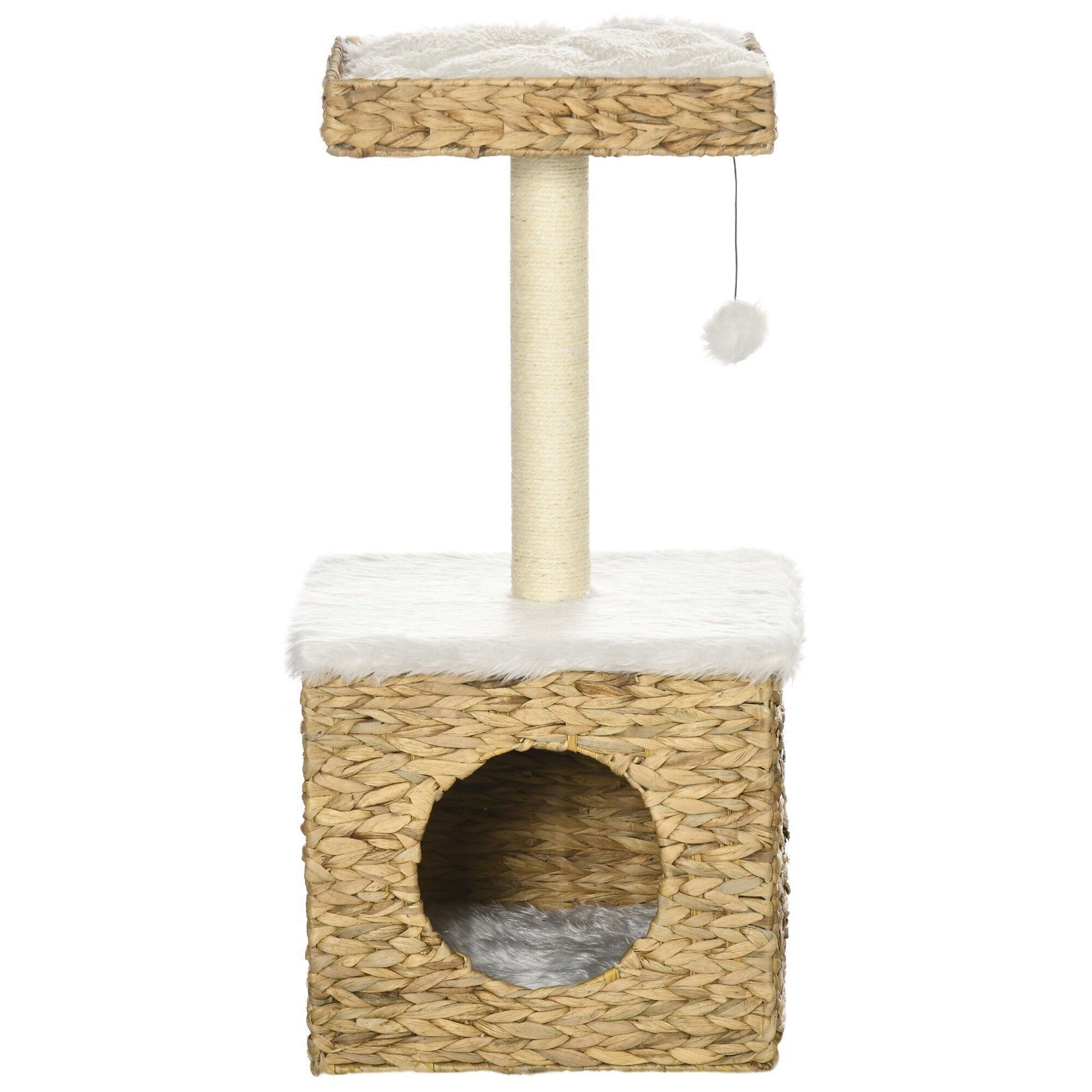 Tiragraffi accogliente chic in stile tiragraffi sisal nicchia piattaforma di osservazione sfera giacinto d'acqua peluche effetto pelliccia