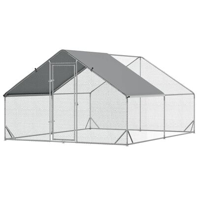 Enclosure chicken coop kennel 12 m² - mesh park dim. 4L x 3W x 2H m - covered area - galvanized steel