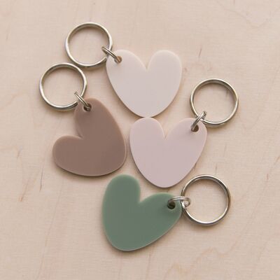 NUDE COLORS HEART KEY RING