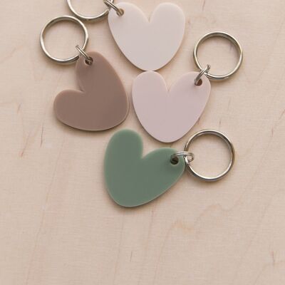 NUDE COLORS HEART KEY RING