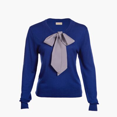 Blue Helen Pussy-Bow top