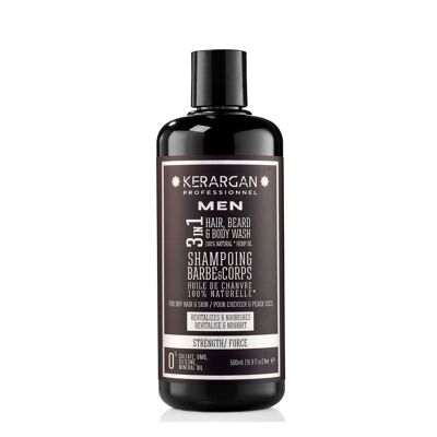 Kerargan - Shampoo fortificante 3in1 con olio di canapa - 500 ml