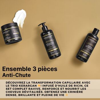Kerargan - Duo Anti-Chute Shampoing, Après-shampoing & Masque Huile de Ricin - 2x500ml 2