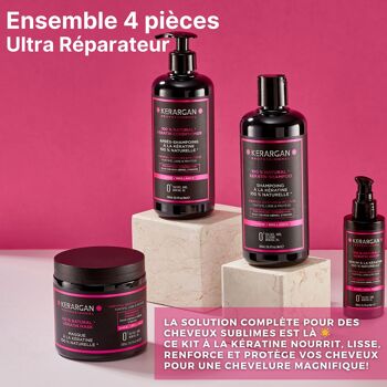 Kerargan - Ensemble Ultra Réparateur Shampoing, Après-shampoing, Masque & Sérum à la Kératine - 3x500ml +100 ml 2