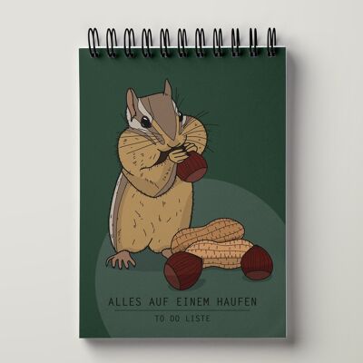 To-do list DIN A6, ring binding, chipmunks