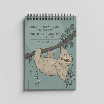 To-do list DIN A6, ring binding, sloth