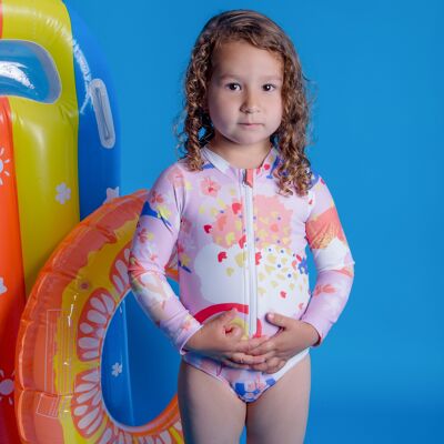 Einteiliger Badeanzug für Mädchen "Kleiner Künstler" Anti UV UPF50 +