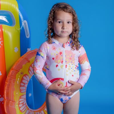 Costume intero bambina "Piccola artista" anti UV UPF50 +