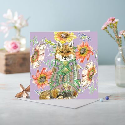 Fox adornado de la cabaña Tarjetas de felicitación