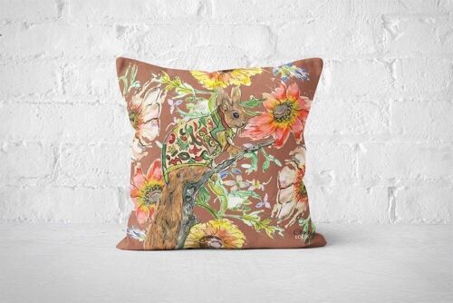 Cottage Floral Ornate Squirrel Cushion