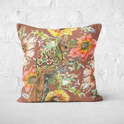 Cottage Floral Ornate Squirrel Cushion