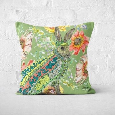 Cottage Floral Ornate Hare Cushion