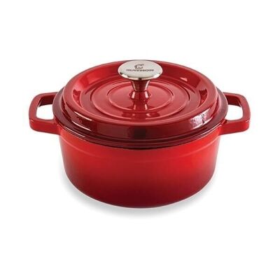 Round cast iron casserole dish 20 cm 2.3 L red Mathon