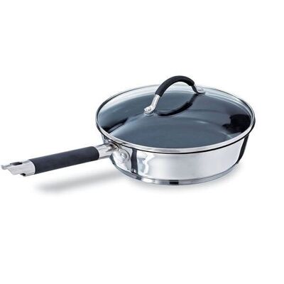 Rapid Cook stainless steel non-stick sauté pan and lid 24 cm Mathon