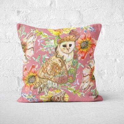 Cottage Floral ornate Owl Cushion