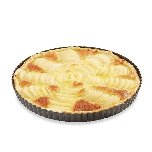 Moule à tarte acier revêtu anti-adhérent bords cannelés 28 cm Mathon