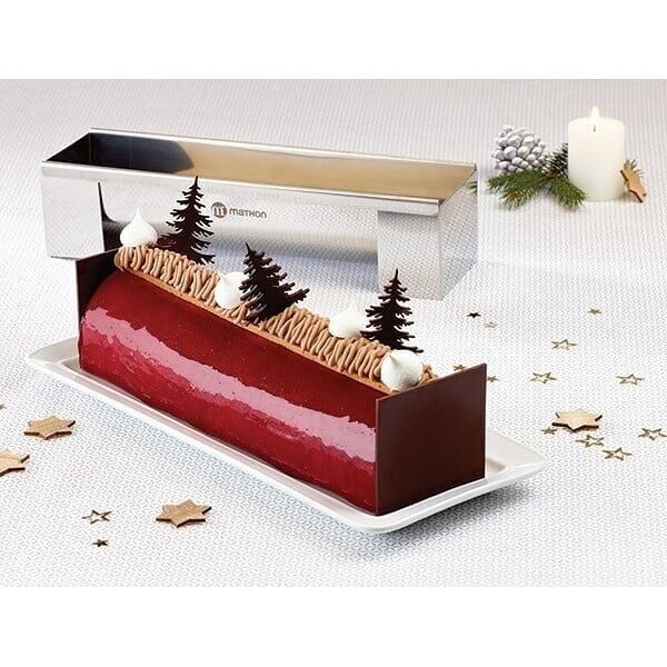 Removable stainless steel log gutter 30 cm Mathon
