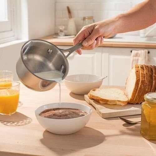 Petite casserole inox 2 becs verseurs 12 cm Mathon