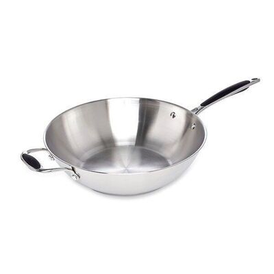 All stainless steel wok 30 cm Excell'Inox Mathon