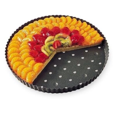 Perforated non-stick coated steel pie pan 30 cm Mathon