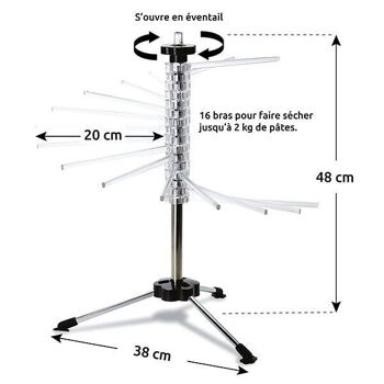 Séchoir à pâtes pliable 16 bras Mathon 3