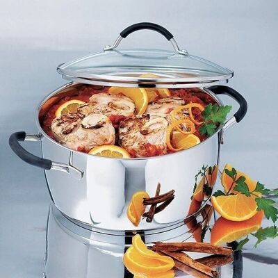Rapid Cook stainless steel casserole with lid 24 cm 5 L Mathon