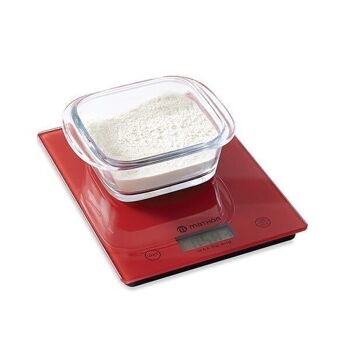 Balance de cuisine digitale rouge 5 kg Mathon 2