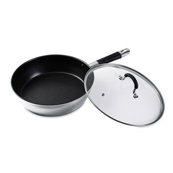 Sauteuse antiadhésive inox et couvercle Rapid Cook 28 cm Mathon 1