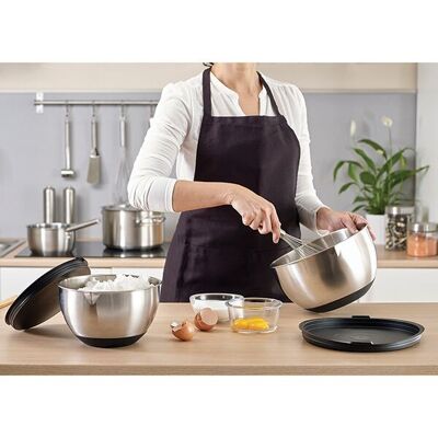 Set 2 coppette pasticceria in acciaio inox con coperchio e base in silicone da 20 e 24 cm Mathon