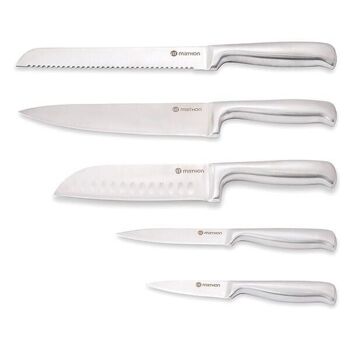 Set de 5 couteaux de cuisine en inox Mathon 1